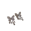 Silver Tone Crystal Butterfly Tassel Fashion Ear Cuffs view 5