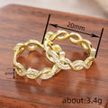 Crystal Set Wavy Hoop Earrings in Silver and Gold Tones view 4