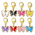 Enamel Butterfly Keychain Gold Lobster Clasp Eight Colors view 5