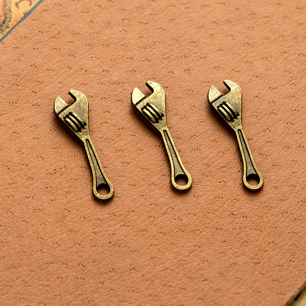 24×7mm Mini Wrench Alloy Keychain Charm