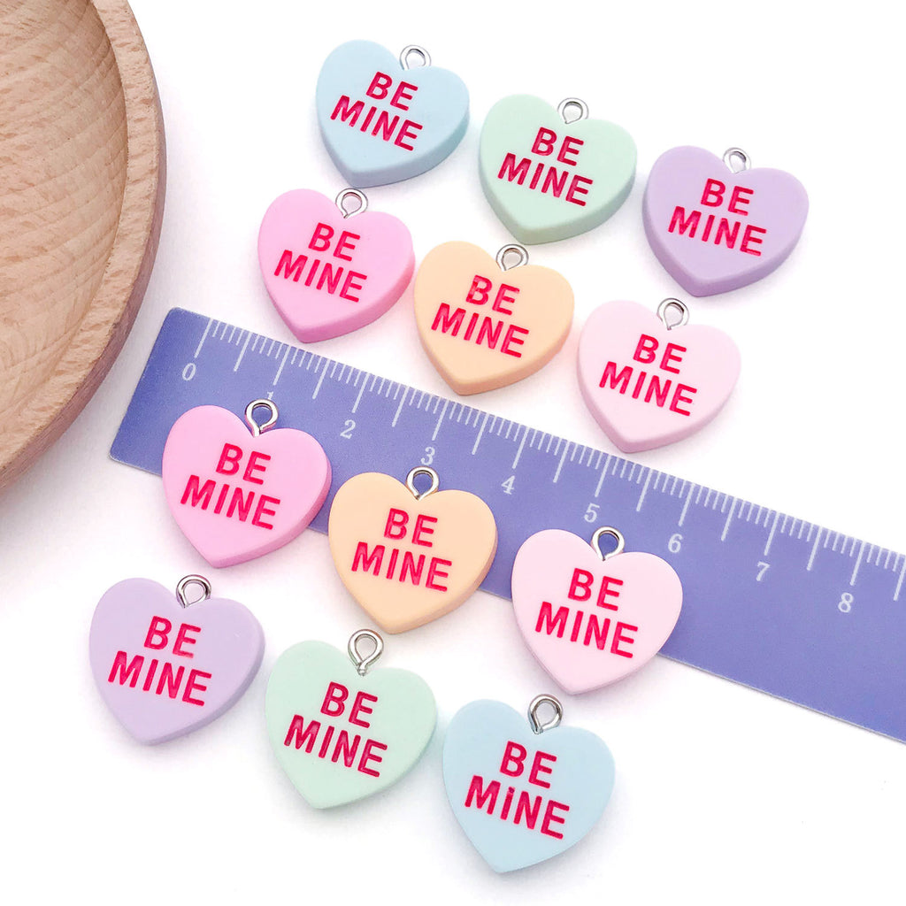 Resin Colorful Letter Heart charm pendants Style 9943 for DIY necklace keychain jewelry making