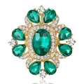 Oval Gem Small Floral Cluster Brooch in 4 Color Options view 2