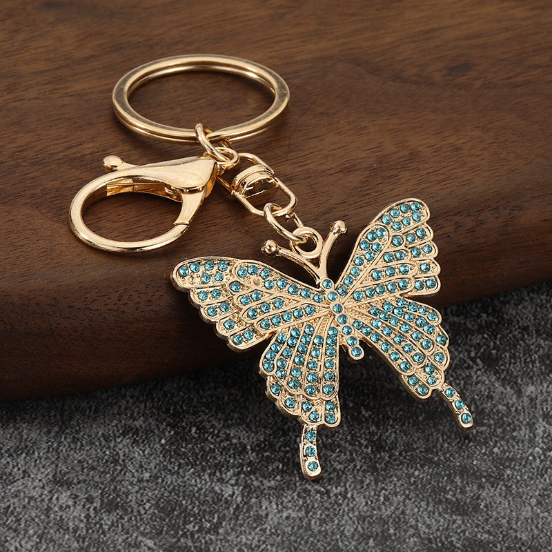 Colorful Butterfly Rhinestone Keychain Bag Charm
