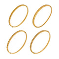 Slim Crystal Hinged Bangle Collection in Gold and Silver Tone view 5