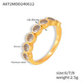 Gold Five-Stone Bezel Zircon Band Ring Sizes 6 to 8 view 6