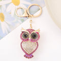 Rhinestone Owl Keychain Heart Belly Gold Tone 4 Colors view 8