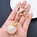 White-Led Six-Color Iridescent Apple Double Ring Keychain Collection view 3