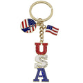 USA Flag and Rhinestone Patriotic Enamel Keychains, 5 Designs view 5