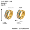 Triple Row Crystal Hoop Earrings in Seven Colors and Three Sizes view 8