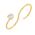 Clear Zircon S Curve Open Ring in Gold or Silver Tone view 5