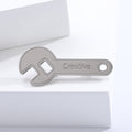 Wrench Shape Creative Embossed Brooch Silver Gold Tone view 6