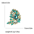 Oversized Jeweled Plume Brooch in Six Crystal Colorways view 7