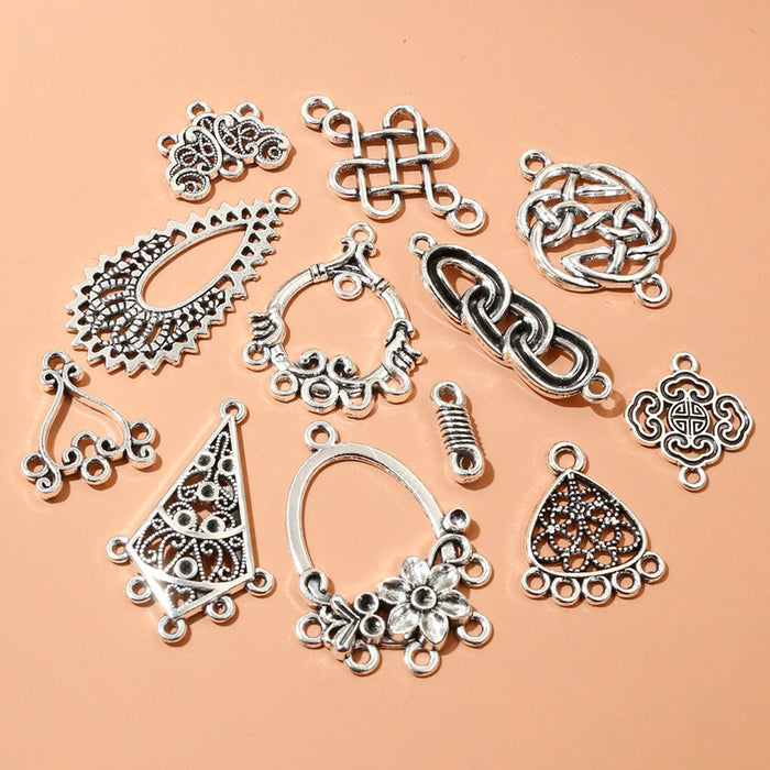 Antique Silver Openwork Multi-Loop Jewelry Connectors