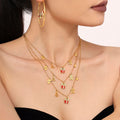 Enamel Christmas Gift Box Charm Necklace Gold Stainless view 4