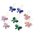 Faceted Butterfly Crystal Drop Earrings Gold Hooks 4 Colors view 5