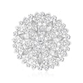 Large Sunflower Rhinestone Brooch Silver or Gold Metal Pin Brooch view 2