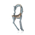 Giraffe Alloy Brooch Gold Gray Blue Long Neck Animal Pin view 2