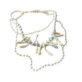 Pearl Like Bead Layered Necklace With Shell Pieces view 5