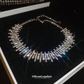 Silver Irregular Rhinestone Spike Bar Choker Necklace view 4