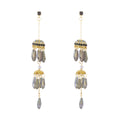 Gray Teardrop Double Jhumka Gold Tone Chain Earrings view 5