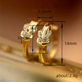 Gold Tone Knot Detail Crystal Accent Huggie Hoop Earrings view 4