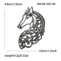 Filigree Horse Brooch in Polished Metal for Jackets and Scarves view 6