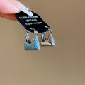 Blue Square Crystal Earrings in Three Designs With Decorative Details view 7