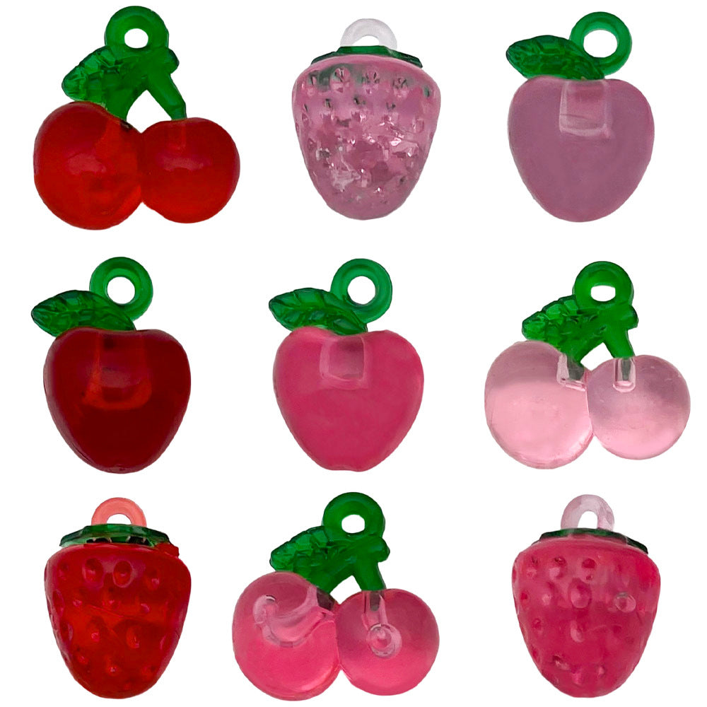 Acrylic Cherry Strawberry Fruit Charm Pendant for DIY Earrings Bracelet Necklace Making