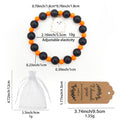Black Orange Bead Cute Ghost Charm Stretch Bracelet view 2
