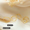 Irregular Thin Wavy Stack Band Rings Gold Rose Steel view 2