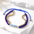 Double Strand Bead and Cord Evil Eye Bar Bracelets view 12