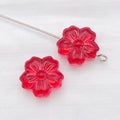Transparent Glass Cherry Blossom Beads in Ten Color Finishes view 8