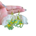Green Floral and Botanical Statement Earrings Assorted Styles view 5