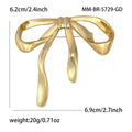 Sculpted Metal Bow Brooch In Gold And Silver Tone Decorative Lapel Pin view 4