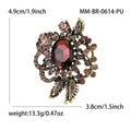 Ornate Glass Crystal Bouquet Brooch with Leafy Metal Frame view 6