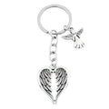 Silver Heart Wings Angel Charm Alloy Keychain Chain view 5
