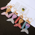 Pearl Crystal Mermaid Tail Keychains in Four Colors plus Assorted view 2