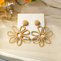 Nine Color Yarn Wrapped Loop Petal Daisy Stud Earrings view 8