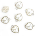Pearl Heart Charms with Crystal Trim in Gold and Silver Tones view 6