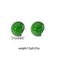 Eleven Color Oversized Glossy Round Dome Stud Earrings view 5