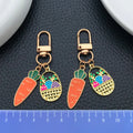 Easter Bunny, Carrot and Egg Enamel Clasp Keychains, 4 Designs view 2