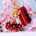 Jeweled Dark Theme Doll Keychains in Four Distinct Character Styles view 1