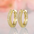 Gold Tone Double Row Crystal Huggie Earrings Polished Jewelry Accessory view 2