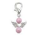 Pink Cross Bead Angel Keychain Silver Clasp Six Wing Styles view 11