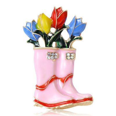 Tulip Rain Boots Brooch shown alone on a light background
