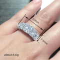 Silver Emerald Cut CZ Halo Band Finger Ring Sizes 6-10 view 4