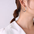 Twisted Double Rope C-Hoop Earrings Gold Steel Titanium view 7