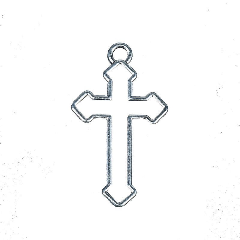38x22mm Openwork 3D Cross Alloy Charm Pendant