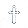 Openwork Dimensional Cross Pendants in Four Metal Finishes view 5
