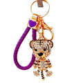Jeweled Tiger Character Keychains with Braided and Bare Wrist Loops view 5